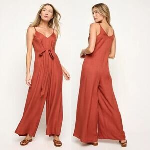 West K Women's Mia Strappy Wide Leg Jumpsuit‎ Rust Size Small